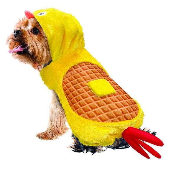 Way to Celebrate CHICKEN & WAFFLES Dog Halloween Costume Size Sm Med Hood NWT - Picture 1 of 4